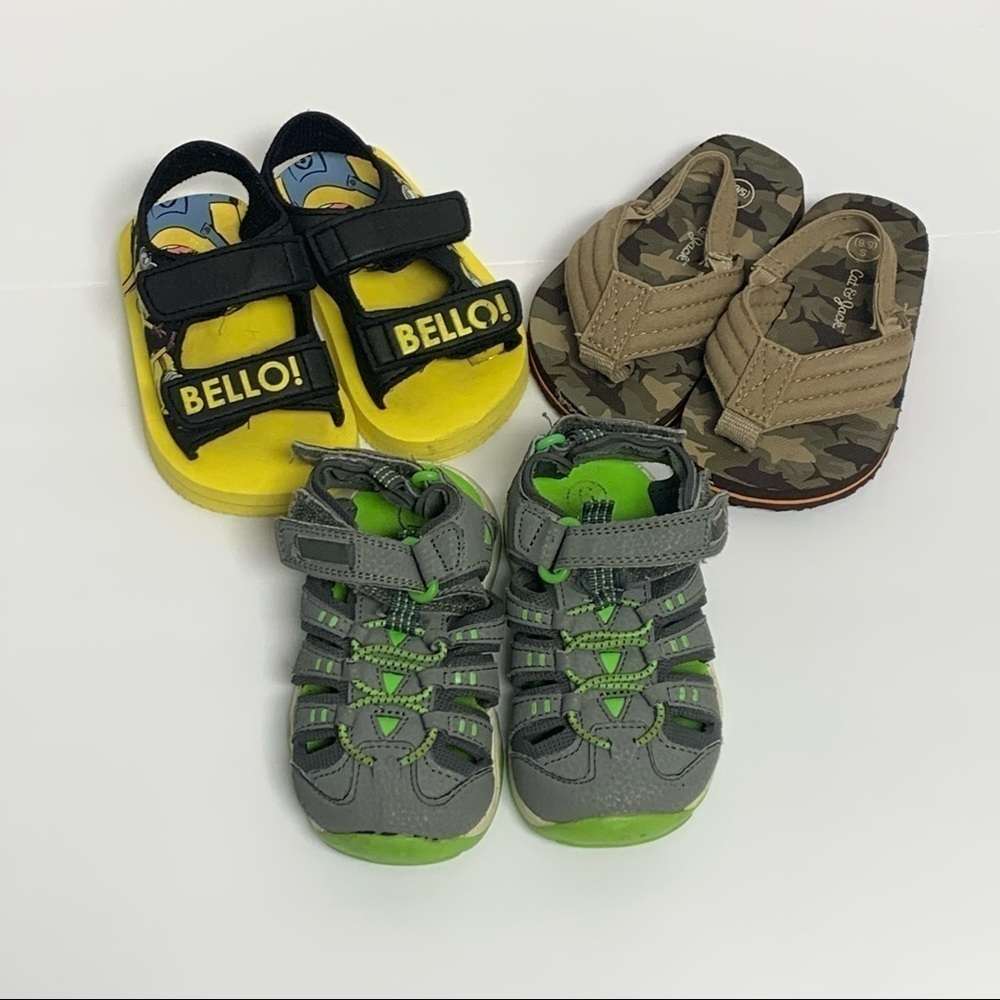 Little Boys Summer Shoes Size 6 & 5/6 Minion Cat & Jack Sandals Water Shoes